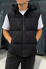 Soft insulated vest in black with hood Reload 8031445 photo №9