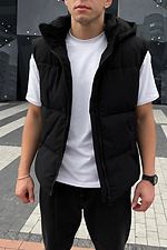 Soft insulated vest in black with hood Reload 8031445 photo №10
