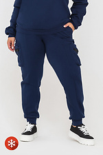 Утепленные штаны с боковыми карманами синего цвета Garne 3041446 фото №1