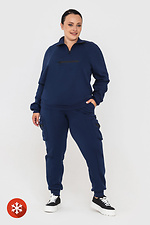 Утеплені штани з бічними кишенями синього кольору Garne 3041446 фото №2