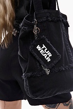 Шопер джинсовий чорного кольору TUR WEAR 8037446 фото №2