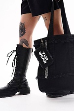 Шопер джинсовий чорного кольору TUR WEAR 8037446 фото №4