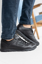 Весенние мужские кроссовки из натуральной кожи черного цвета 8019447 фото №4