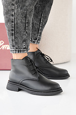 Black winter leather women's boots  2505448 photo №2