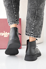 Black winter leather women's boots  2505448 photo №3