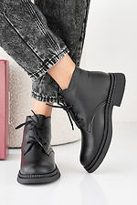 Black winter leather women's boots  2505448 photo №4