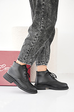 Black winter leather women's boots  2505448 photo №5