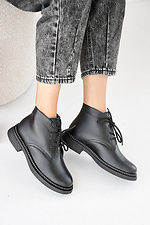 Black winter leather women's boots  2505448 photo №7