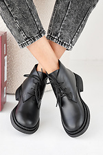 Black winter leather women's boots  2505448 photo №8