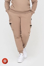 Утепленные штаны с боковыми карманами бежевого цвета Garne 3041448 фото №1