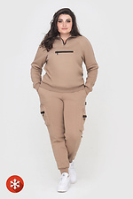 Insulated pants with side pockets, beige Garne 3041448 photo №2