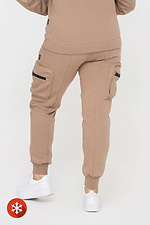 Утепленные штаны с боковыми карманами бежевого цвета Garne 3041448 фото №4