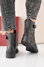 Black winter leather women's boots  2505449 photo №2