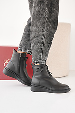 Black winter leather women's boots  2505449 photo №3
