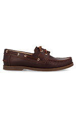 Brown leather boat shoes with laces Forester 4101449 photo №3