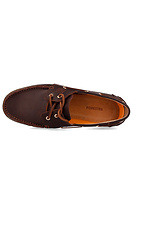 Brown leather boat shoes with laces Forester 4101449 photo №4