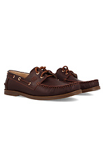 Brown leather boat shoes with laces Forester 4101449 photo №6