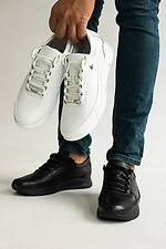 Весенние мужские кроссовки из натуральной кожи черного цвета 8019449 фото №4