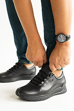 Весенние мужские кроссовки из натуральной кожи черного цвета 8019449 фото №5