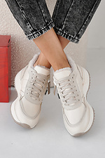 Women's leather winter milk sneakers  2505450 photo №3