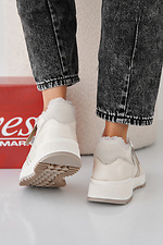Women's leather winter milk sneakers  2505450 photo №6
