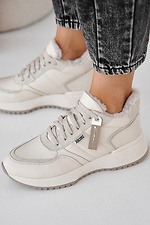 Women's leather winter milk sneakers  2505450 photo №9