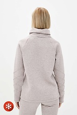 BINDING beżowy bawełniany sweter z zabudowanym polarem Garne 3037450 zdjęcie №3