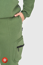 Утепленные штаны с боковыми карманами цвета хакі Garne 3041450 фото №6
