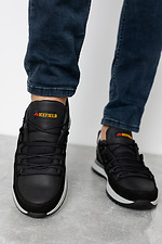 Весенние мужские кроссовки из натуральной кожи черного цвета 8019450 фото №2