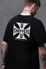 Men's Oversized T-Shirt with Choppers Print Black Without 8049450 photo №2