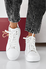Women's white winter leather sneakers  2505452 photo №2