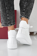 Women's white winter leather sneakers  2505452 photo №4