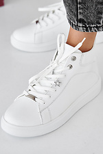 Weiße Winter-Ledersneaker für Damen 2505452 Foto №10