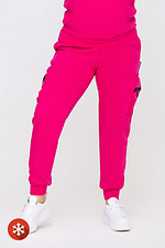 Утепленные штаны с боковыми карманами цвета фуксия Garne 3041452 фото №1