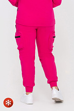 Утепленные штаны с боковыми карманами цвета фуксия Garne 3041452 фото №4