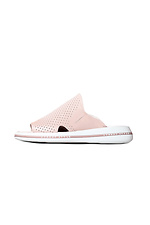 Leather summer slippers pink with perforation  4205452 photo №2