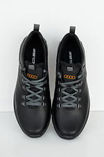Весенние высокие кроссовки из натуральной кожи черного цвета 8019452 фото №2