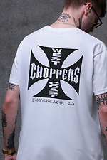 Men's Oversized T-Shirt with Choppers Print White Without 8049452 photo №2