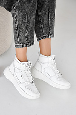 Weiße Winter-Ledersneaker für Damen  2505453 Foto №2