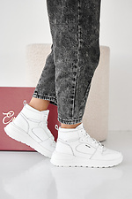 Weiße Winter-Ledersneaker für Damen  2505453 Foto №7