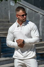 Men's white knitted jumper with collar Teamv 8034453 photo №1