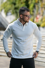 Men's white knitted jumper with collar Teamv 8034453 photo №2