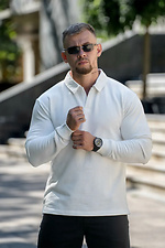 Men's white knitted jumper with collar Teamv 8034453 photo №4