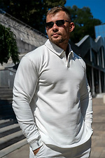 Men's white knitted jumper with collar Teamv 8034453 photo №6