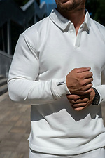 Men's white knitted jumper with collar Teamv 8034453 photo №7
