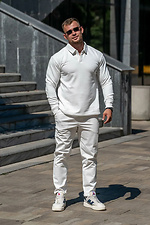 Men's white knitted jumper with collar Teamv 8034453 photo №8