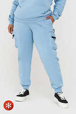 Утепленные штаны с боковыми карманами голубого цвета Garne 3041454 фото №1