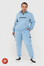 Утепленные штаны с боковыми карманами голубого цвета Garne 3041454 фото №2