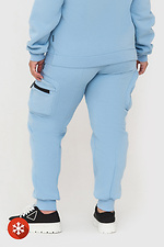 Утепленные штаны с боковыми карманами голубого цвета Garne 3041454 фото №4