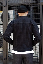 Черная джинсовая куртка с рваными краями Without 8048454 фото №4